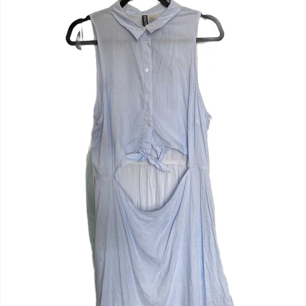 Blue Cut-Out, Collared Dress